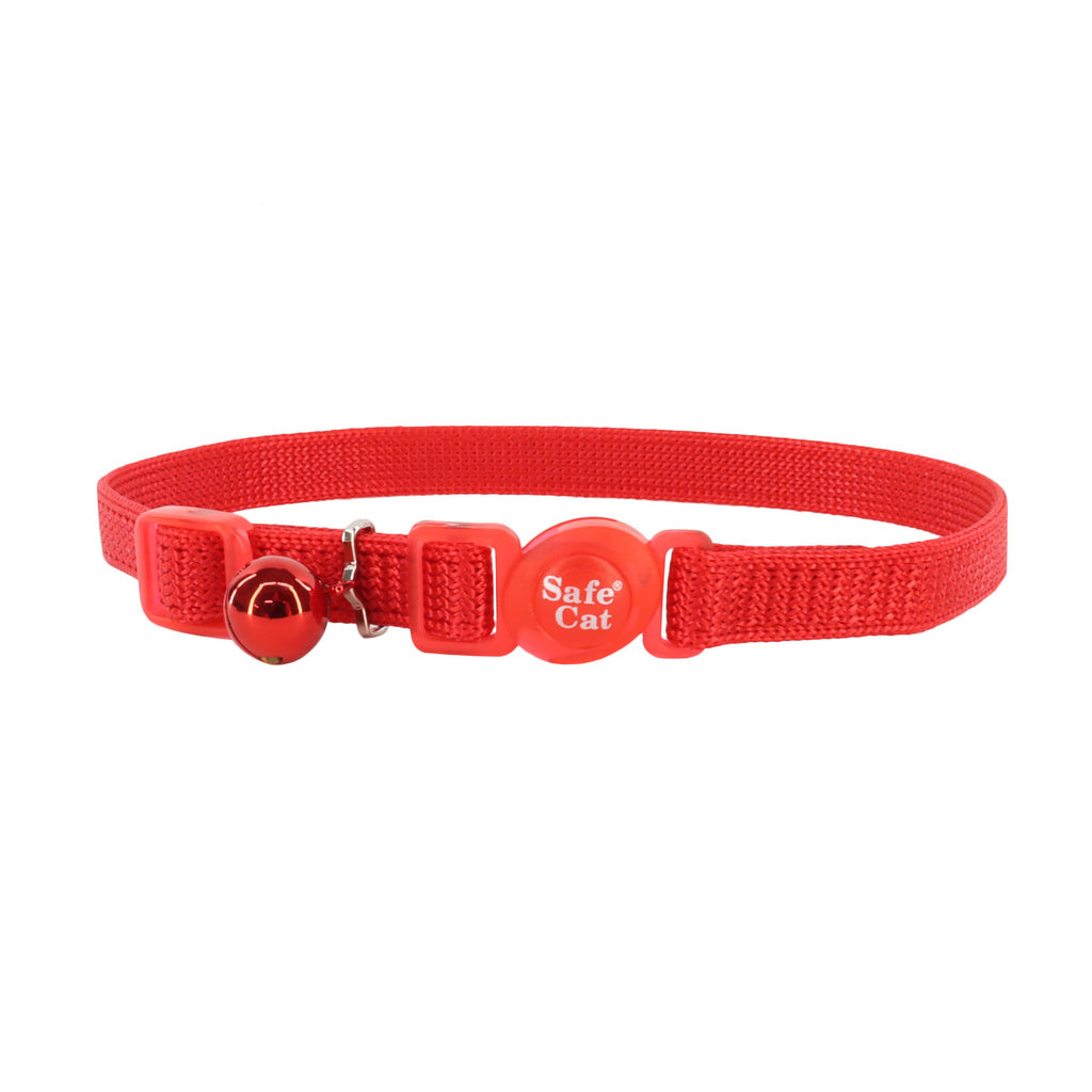 Coastal Pet Safe Cat Nylon Adjustable Breakaway Collar - Red, 3/8" x 8-12"