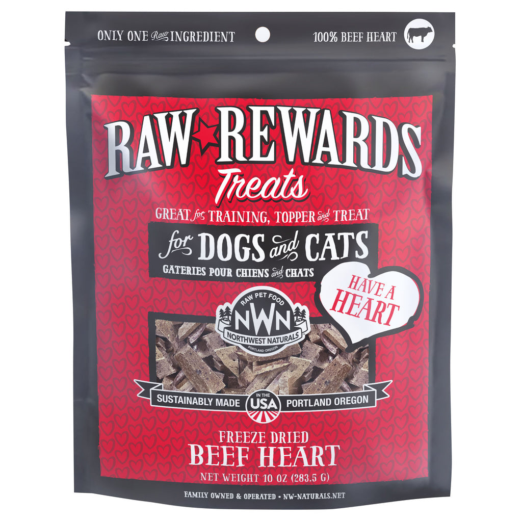 Northwest Naturals Raw Rewards Freeze-Dried Beef Heart Treats for Dogs & Cats - 10 oz