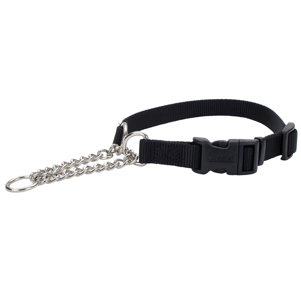 Coastal Pet Adjustable Check Training Collar with Buckle, Black, 1 inch, 22-29 inch