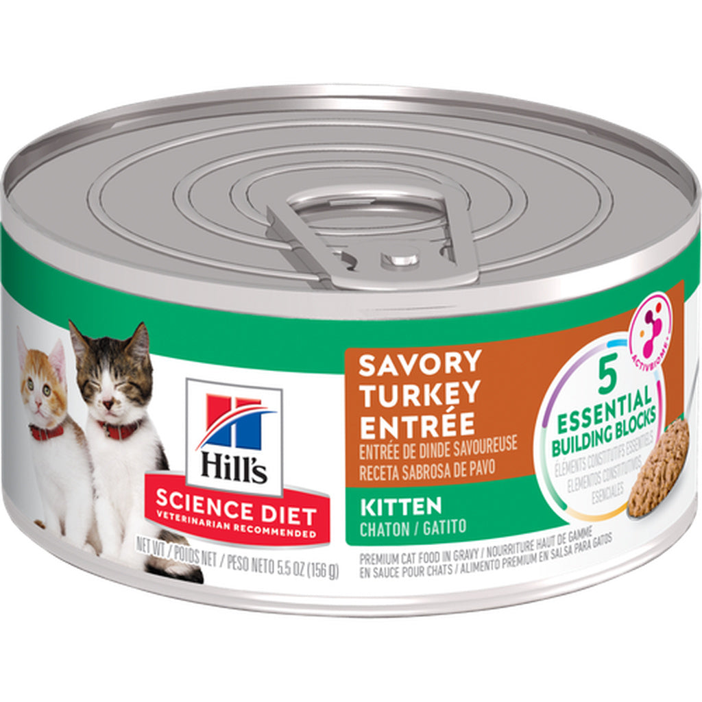 Hill's Science Diet Kitten Savory Turkey Entree Canned Cat Food, 5.5 oz