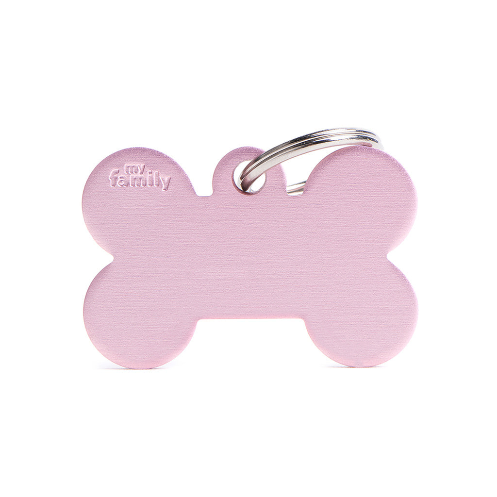 MyFamily Basic Big Bone Aluminum Pet ID Tag - Pink