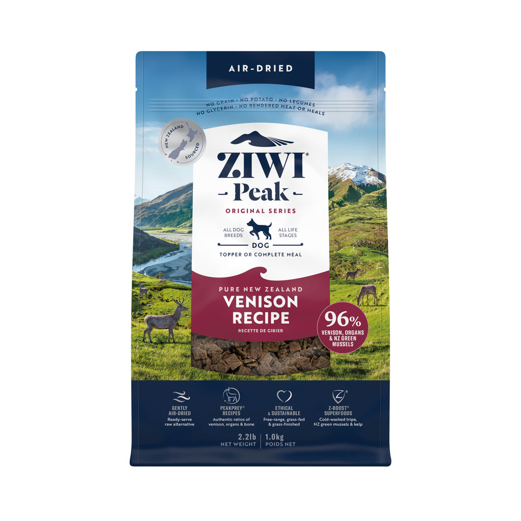 ZiwiPeak Venison Air-Dried Dog Food, Grain-Free, Single Protein (2.2 lb / 1 kg)
