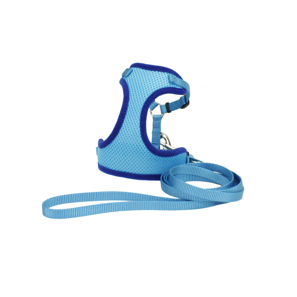 Coastal Comfort Soft Adjustable Cat Harness with 6' Leash - Blue Lagoon