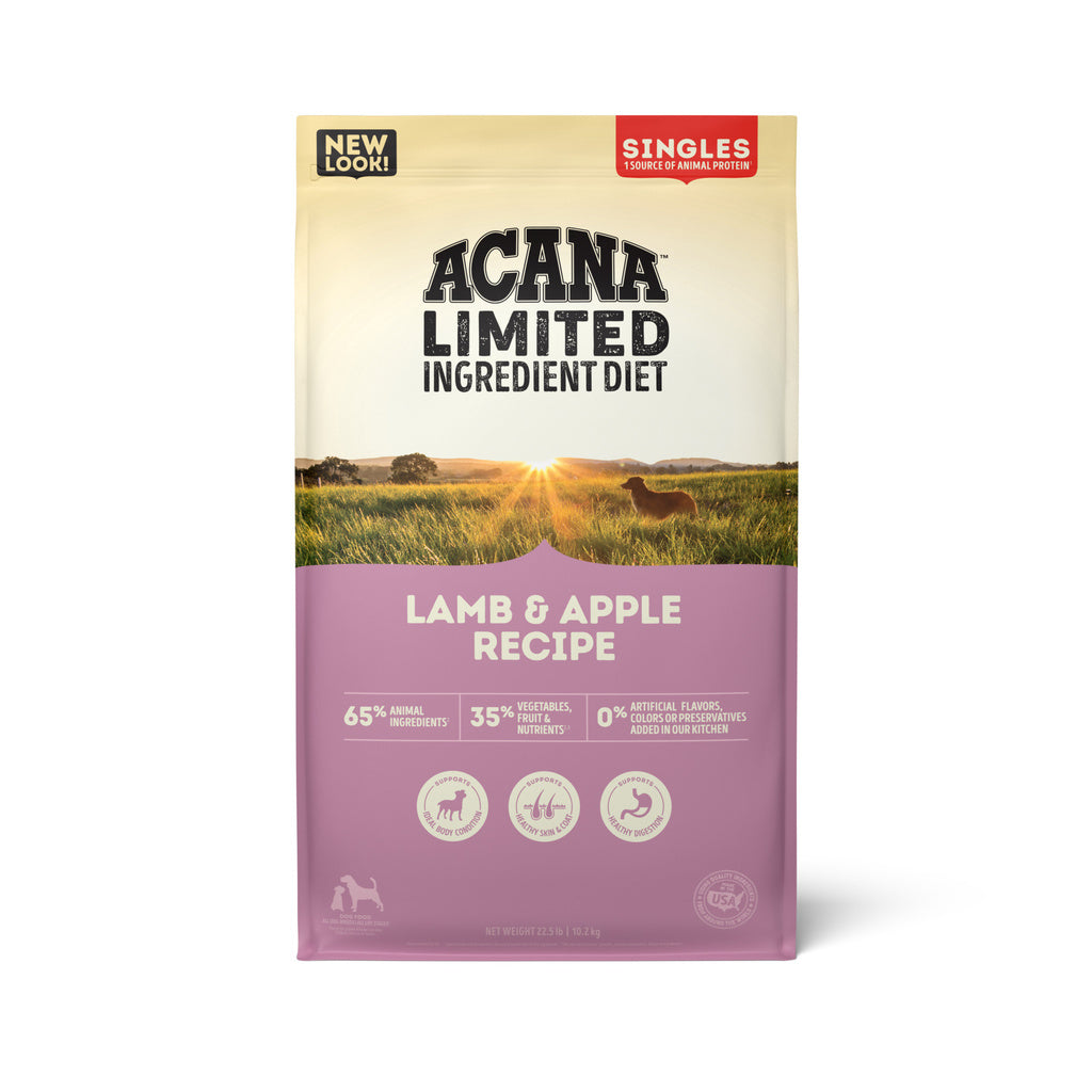 Acana Singles Lamb & Apple Recipe Grain-Free Dry Dog Food, 22.5-25 lb Bag