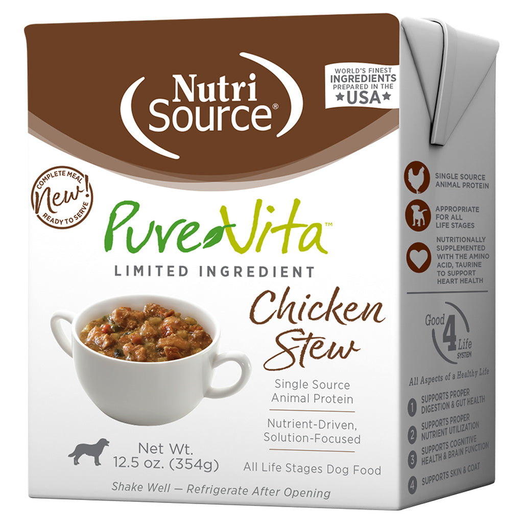 PureVita Chicken Stew Grain-Free Wet Dog Food, 12.5 oz Tetra Pak