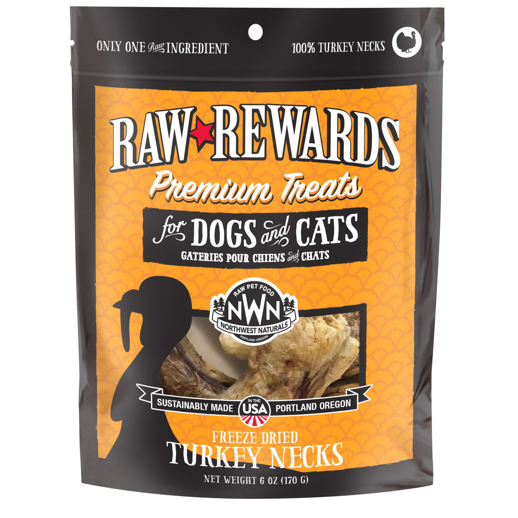 Northwest Naturals Freeze Dried Turkey Necks Dog & Cat Treats - Single Ingredient Raw Rewards