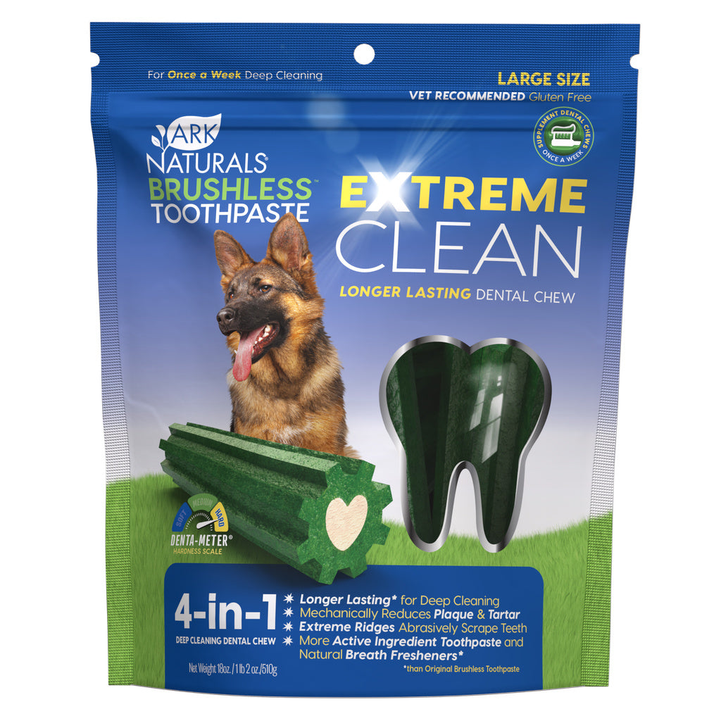 Ark Naturals Brushless Toothpaste Extreme Clean Large Breed Dog Dental Chews - 18oz Bag