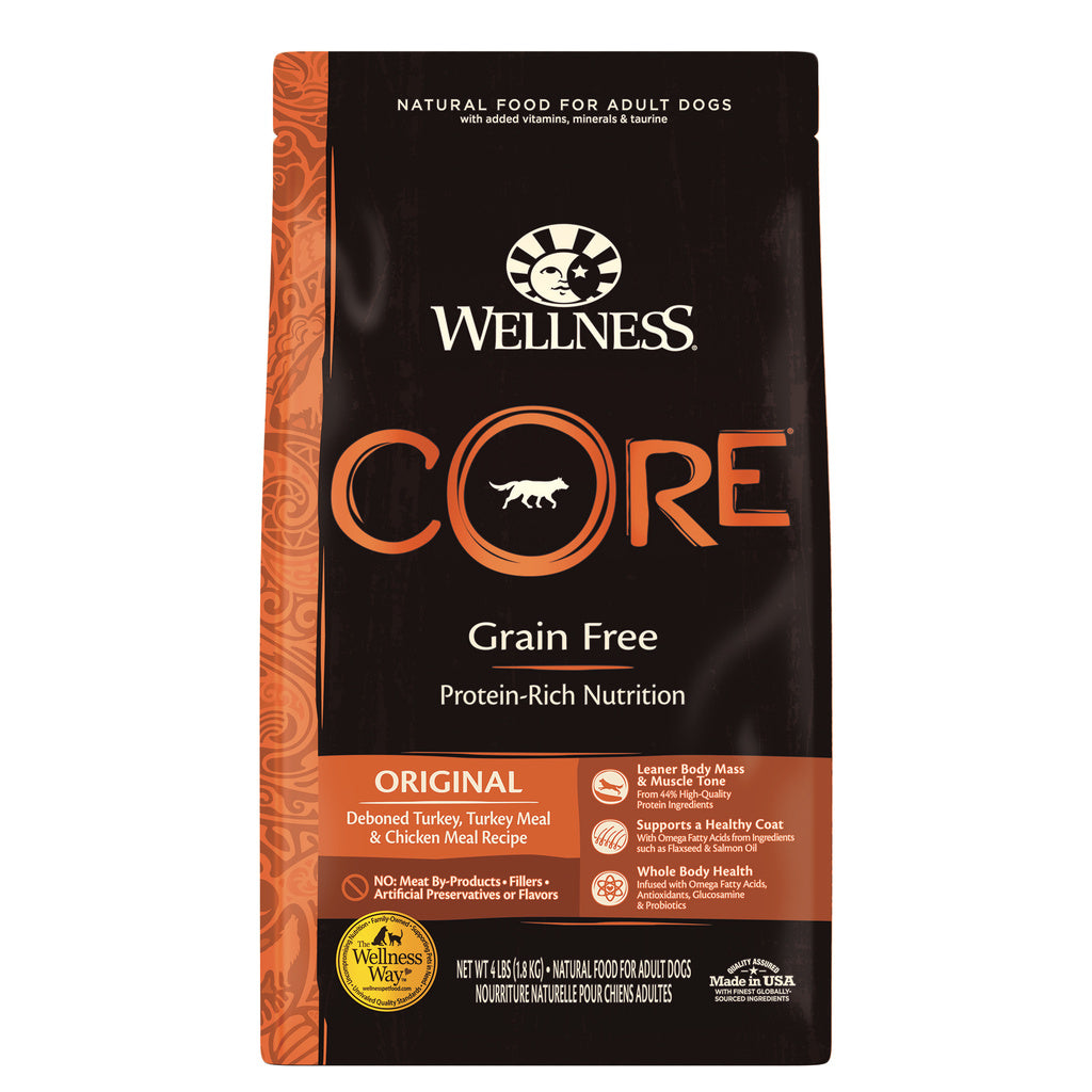 Wellness Core Grain-Free Original Turkey & Chicken Recipe Dry Dog Food - 4 lb Bag
