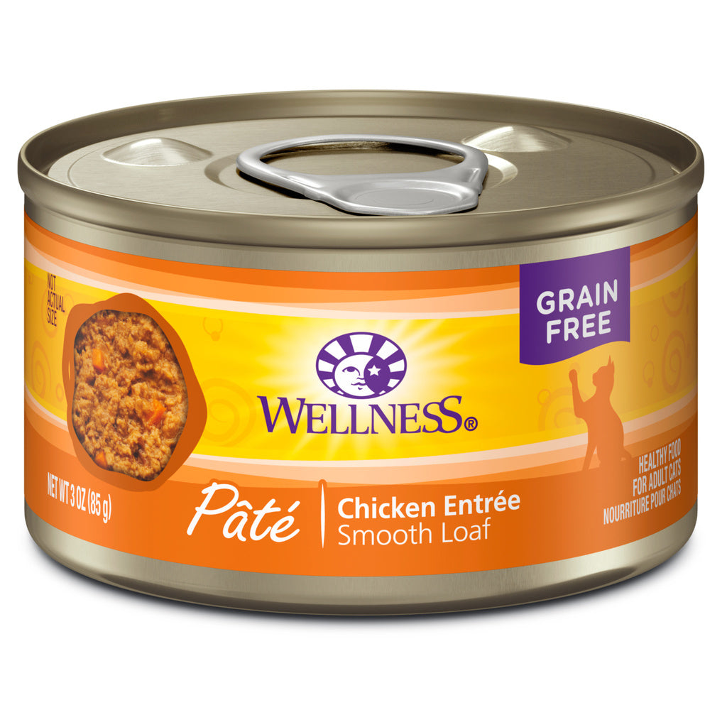 Wellness Complete Health Chicken Pate Grain-Free Wet Cat Food, 3 oz Can