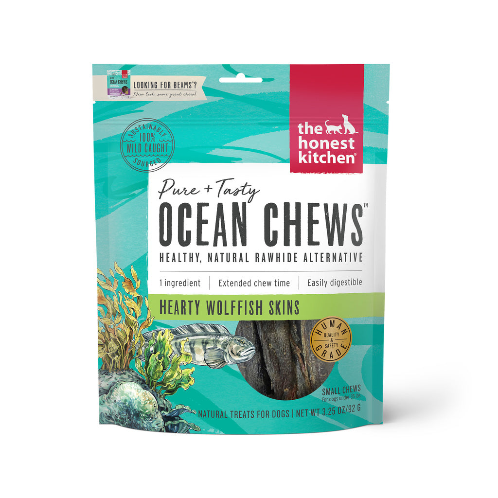 The Honest Kitchen Ocean Chews Wolffish Skins Dog Treats, 3.25 oz