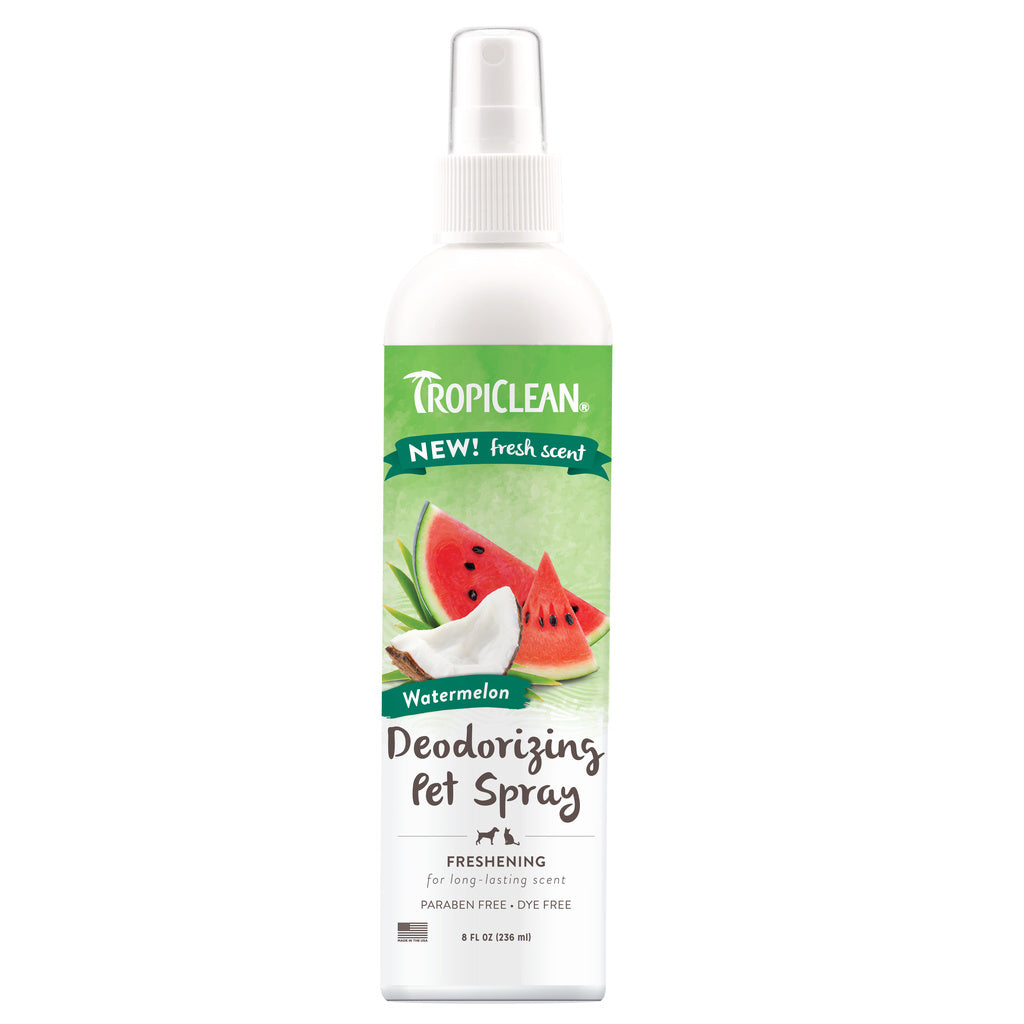 TropiClean Watermelon Deodorizing Pet Spray - 8 oz, Dog & Cat Grooming Spray