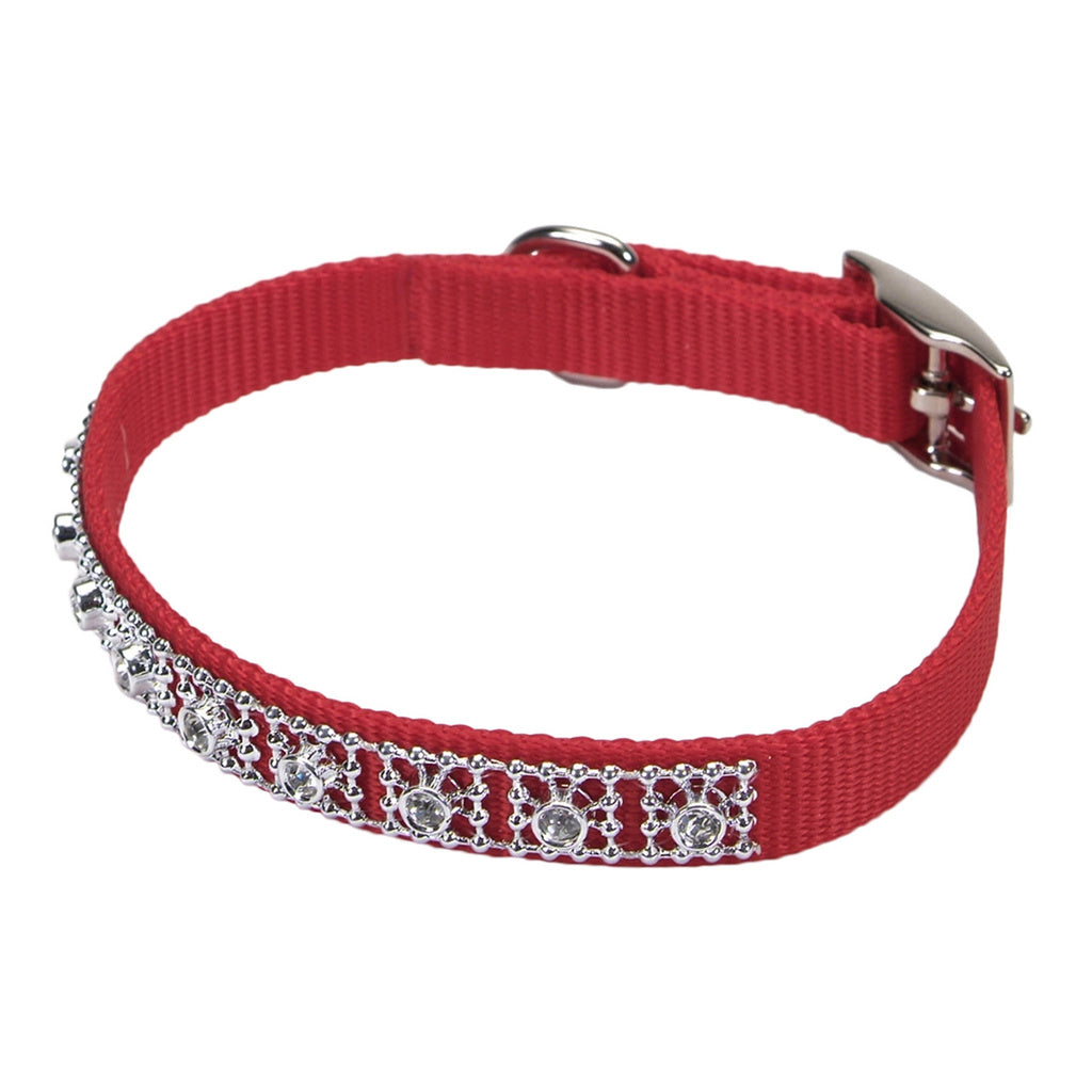 Coastal® Jeweled Dog Collar, Red, Extra Small - 3/8" x 12"