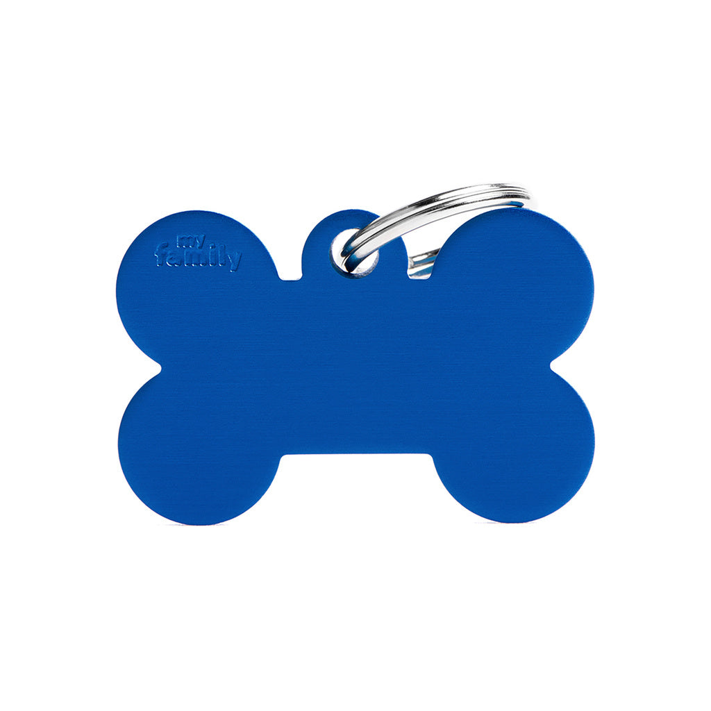 MyFamily Basic Big Bone Blue Aluminum Pet ID Tag
