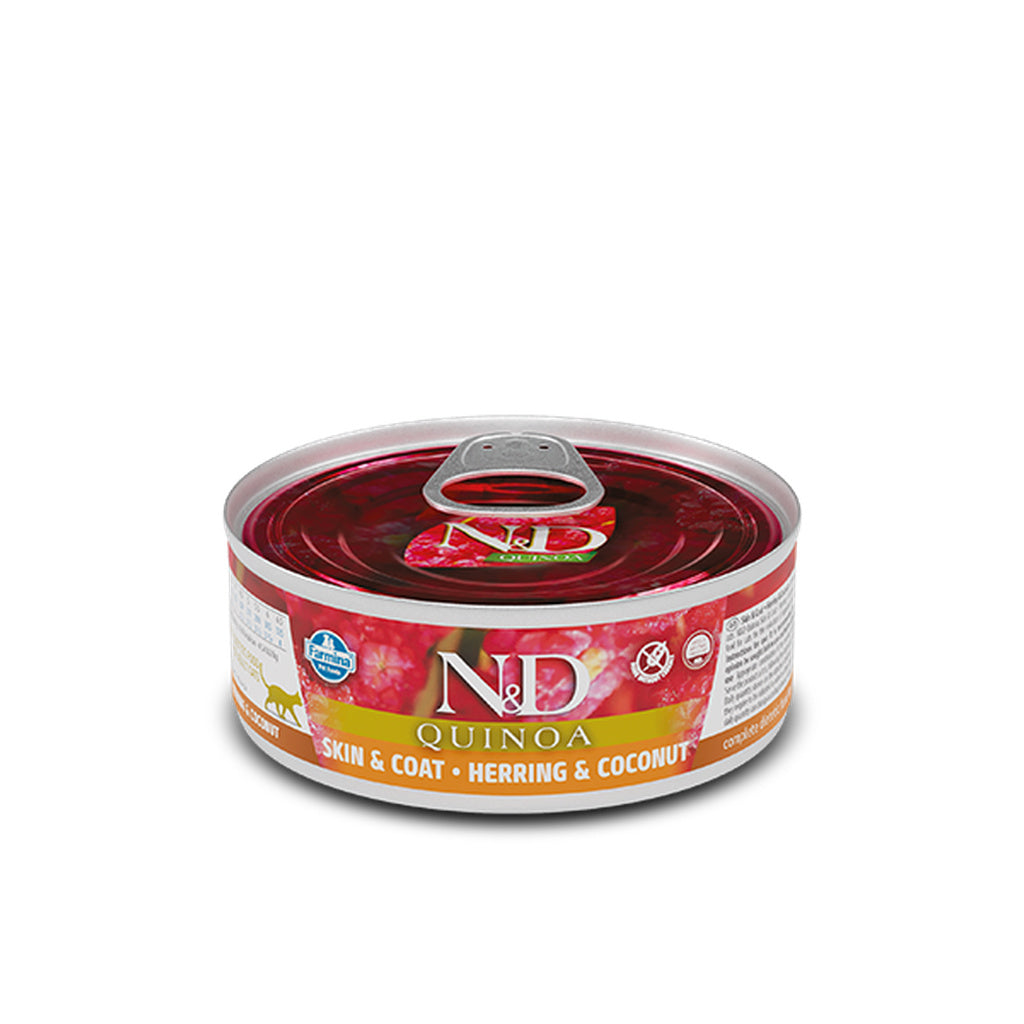 Farmina N&D Quinoa Skin & Coat Herring Cat Food - Grain-Free, 3.3 lb / 1.5kg