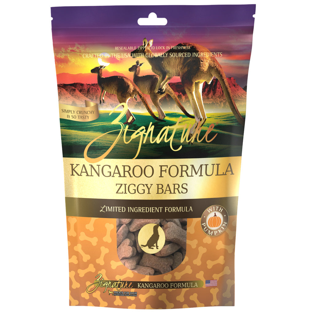 Zignature Ziggy Bars Kangaroo Dog Treats - 12oz Limited Ingredient Biscuits