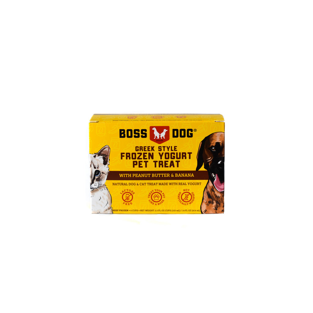 Boss Dog Frozen Greek Yogurt Dog Treat, Peanut Butter & Banana, 3.5oz 4-Pack