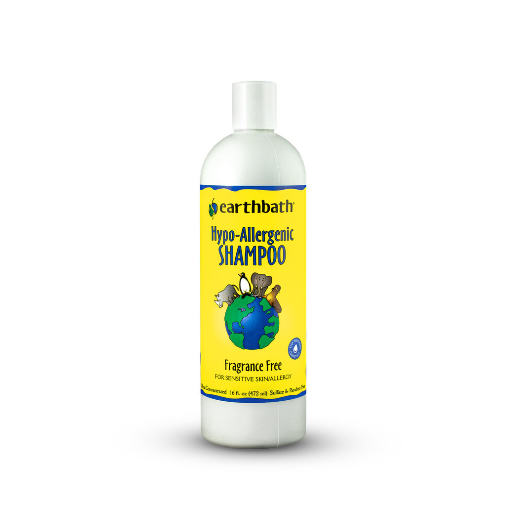 Earthbath Hypoallergenic Pet Shampoo, Fragrance-Free, 16 oz - Gentle for Sensitive Skin