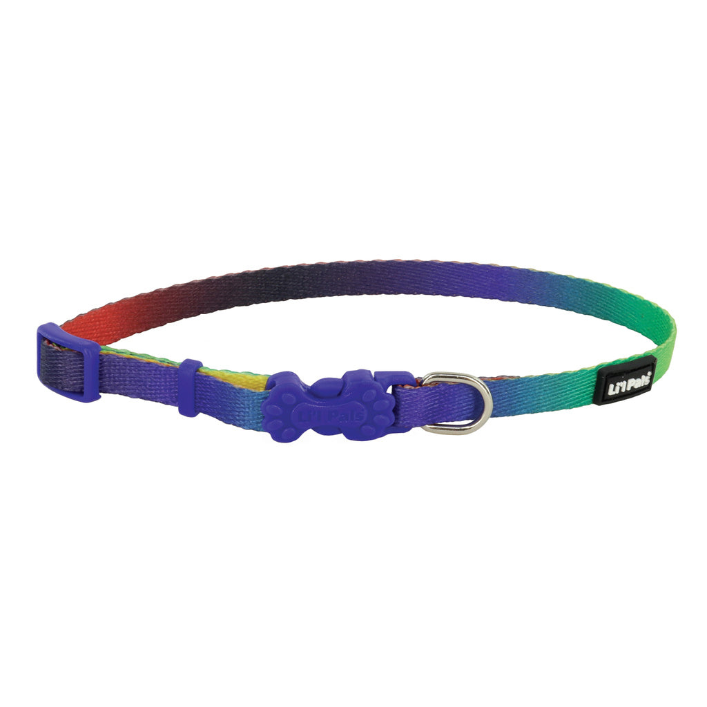 Li'l Pals Adjustable Dog Collar - Dark Prism - 3/8" x 6-8" - Petite X-Small