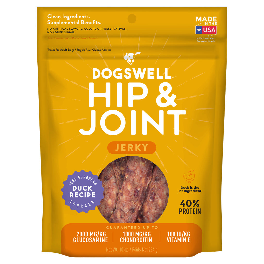 Dogswell Hip & Joint Grain Free Duck Jerky Dog Treats, 10 oz