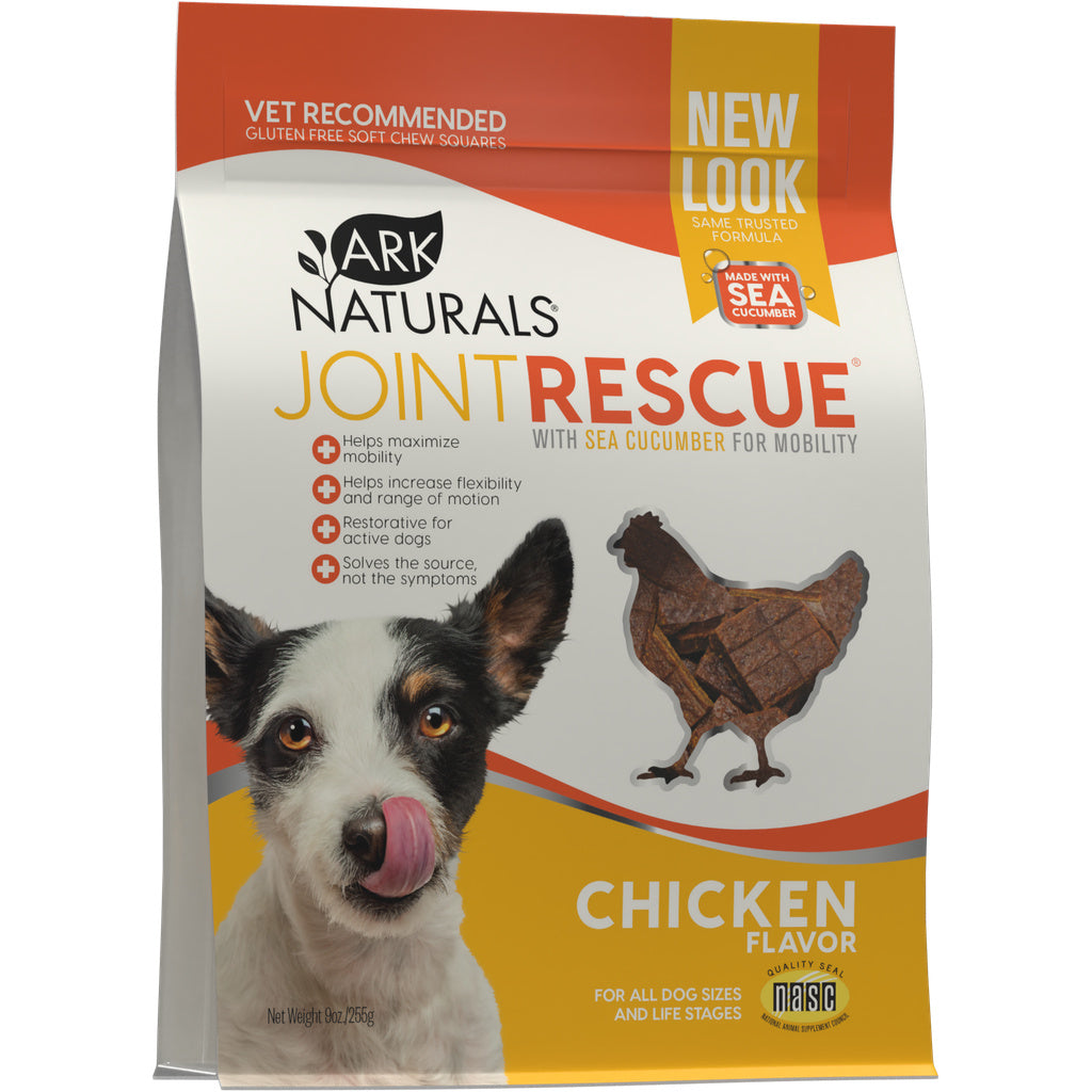 Ark Naturals Joint Rescue Dog Chews, Chicken Flavor, 9 oz - Mobility & Joint Supplement with Glucosamine & Chondroitin