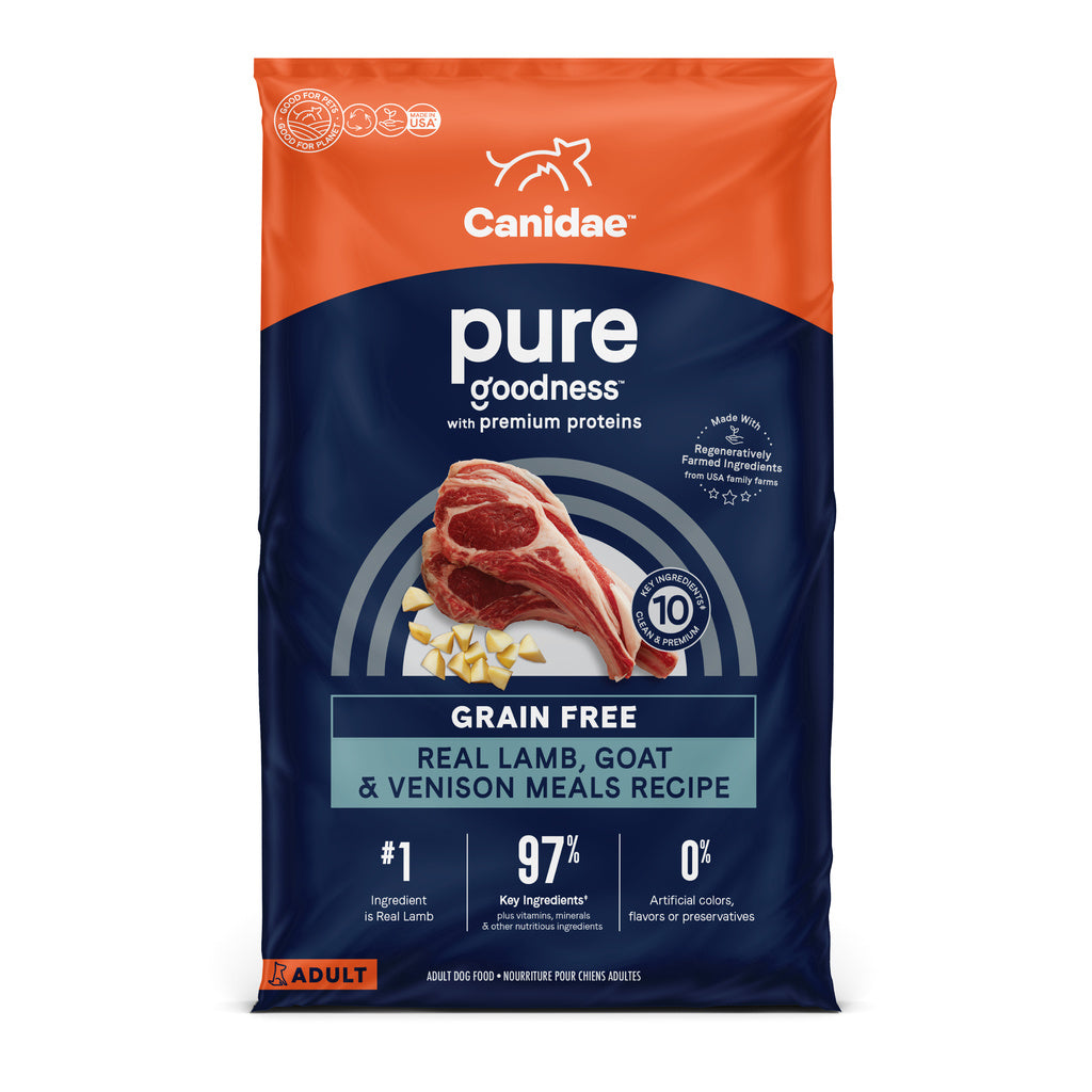 Canidae PURE Lamb, Goat & Venison Grain-Free Limited Ingredient Dog Food, 22-24 lb