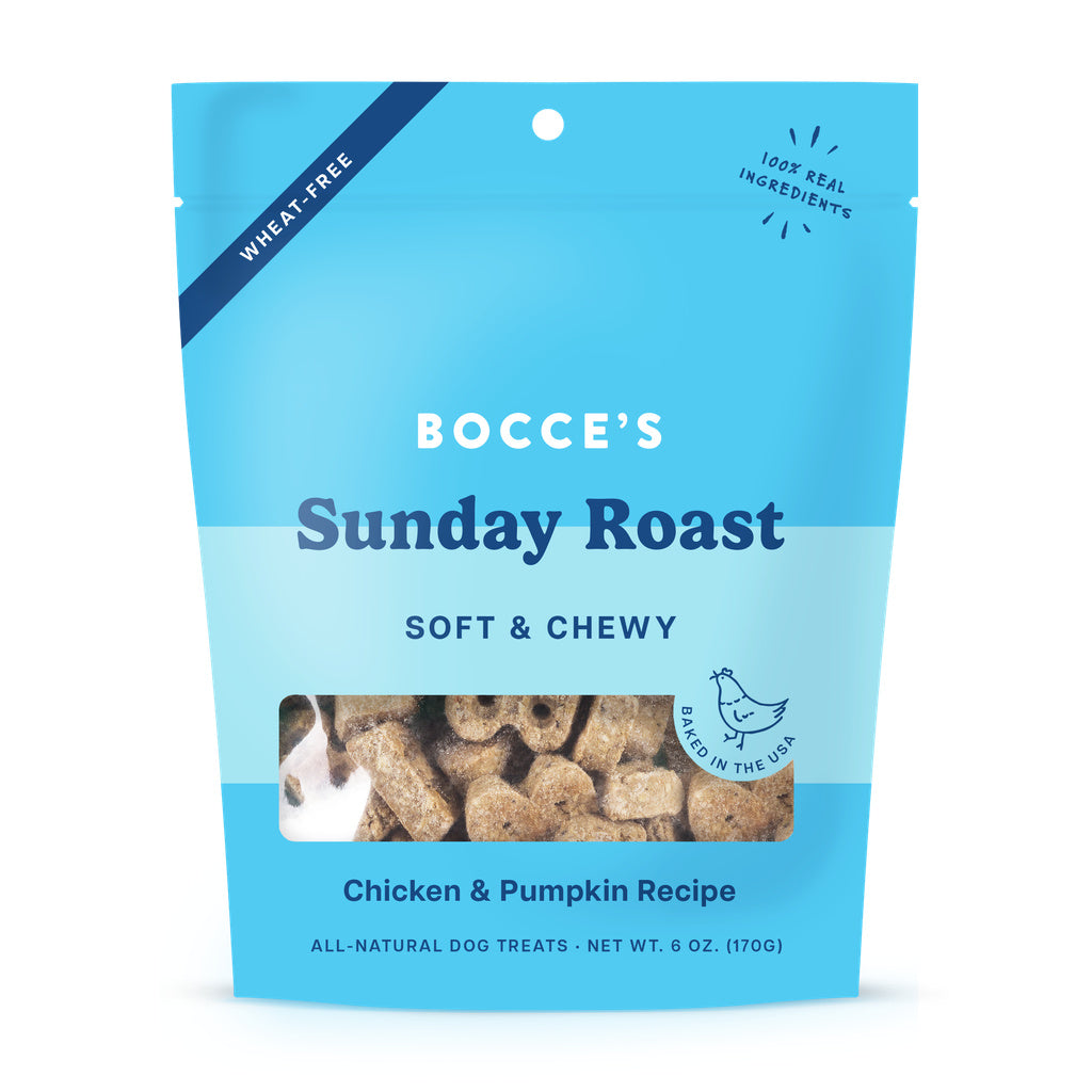 Bocce's Bakery Sunday Roast Dog Treats - Chicken & Pumpkin, Soft & Chewy, 6 oz