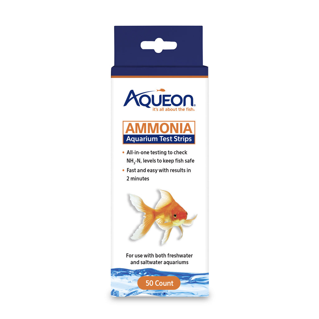 Aqueon Ammonia Aquarium Test Strips - 50 Count - Freshwater & Saltwater