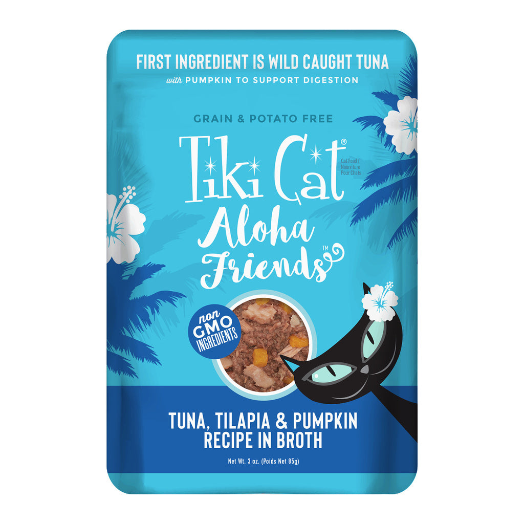 Tiki Cat Aloha Friends Tilapia & Tuna with Pumpkin Wet Cat Food, 3 oz Pouch
