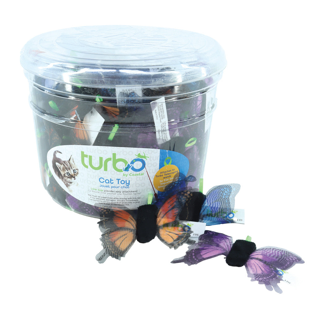 Turbo Butterfly Cat Toy with Lime Loop - Shimmer Wings Assorted