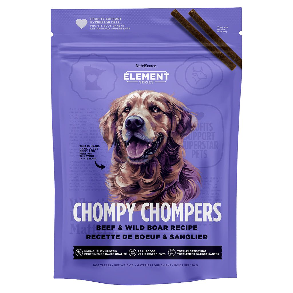 NutriSource Elements Beef & Wild Boar Chompy Chompers Dog Treats, 6 oz