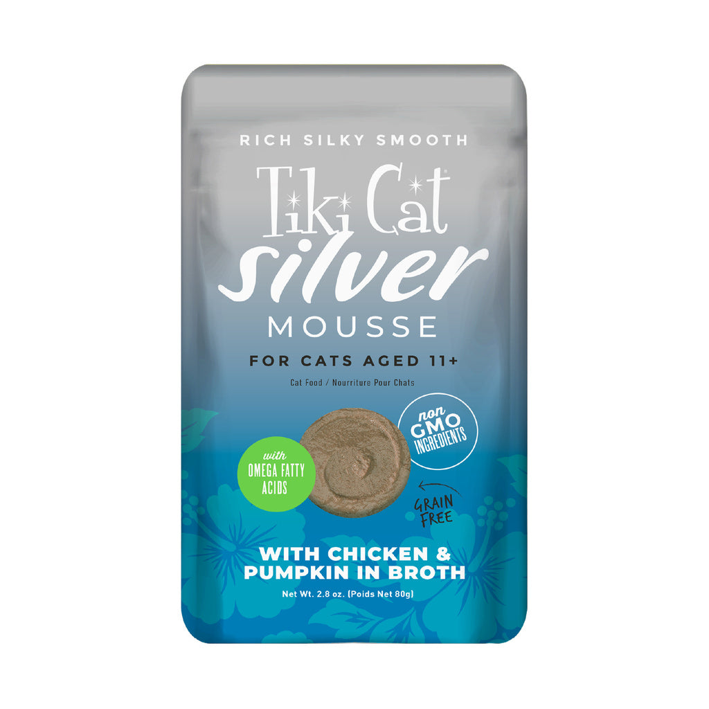 Tiki Cat Velvet Mousse Senior Chicken with Pumpkin Wet Cat Food, 2.8 oz.