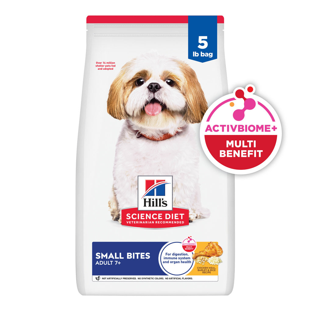 Hill's Science Diet Adult 7+ Small Bites Chicken, Barley & Rice Dry Dog Food, 5 lb Bag