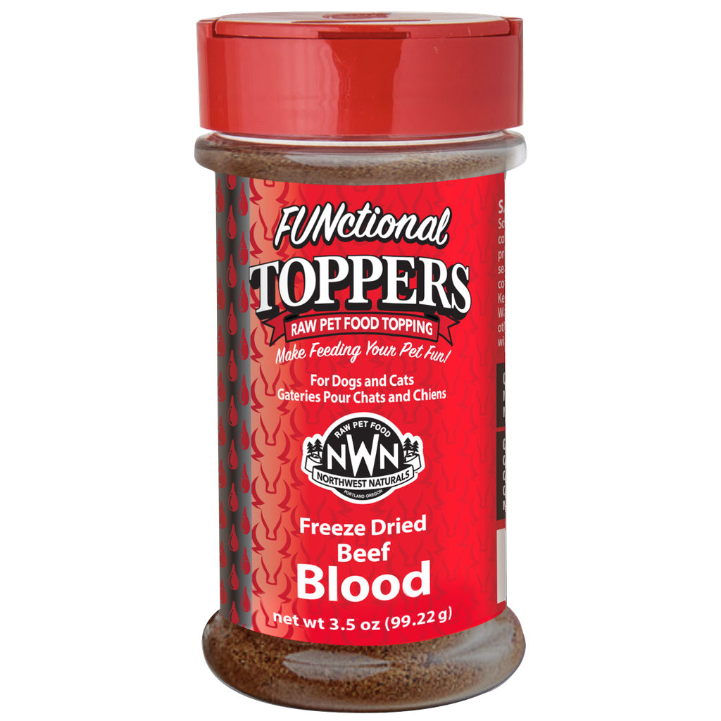 Northwest Naturals Freeze-Dried Beef Blood Topper for Dogs & Cats, 3.5oz or 5.5oz, Functional Food Seasoning