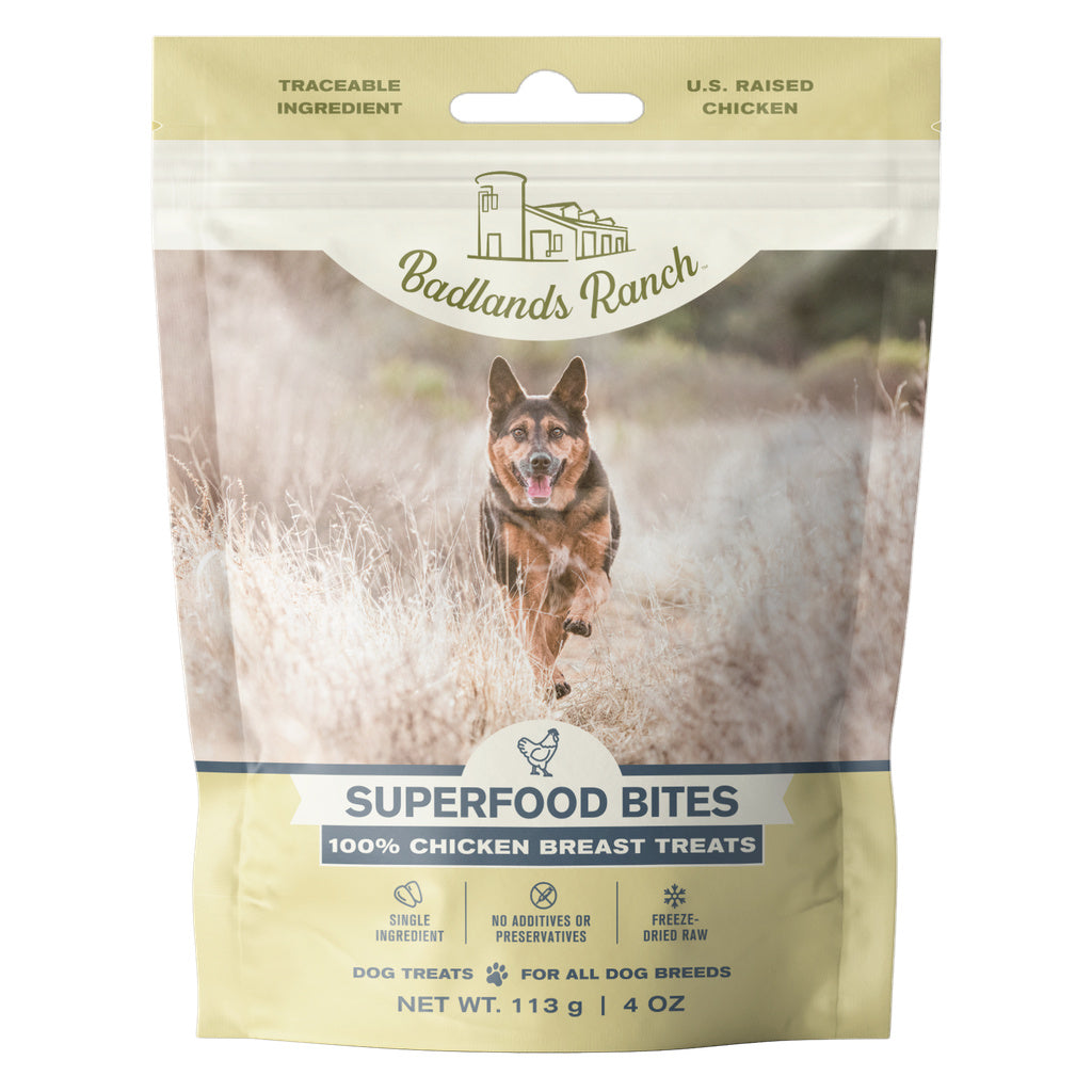 Badlands Ranch Superfood Bites - Freeze-Dried Raw Chicken Breast Dog Treats - 4 oz