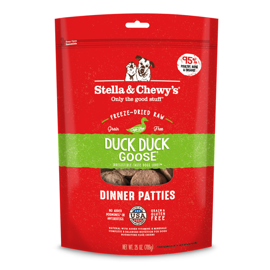 Stella & Chewy's Freeze-Dried Raw Duck Duck Goose Dinner Patties Dog Food, 25 oz