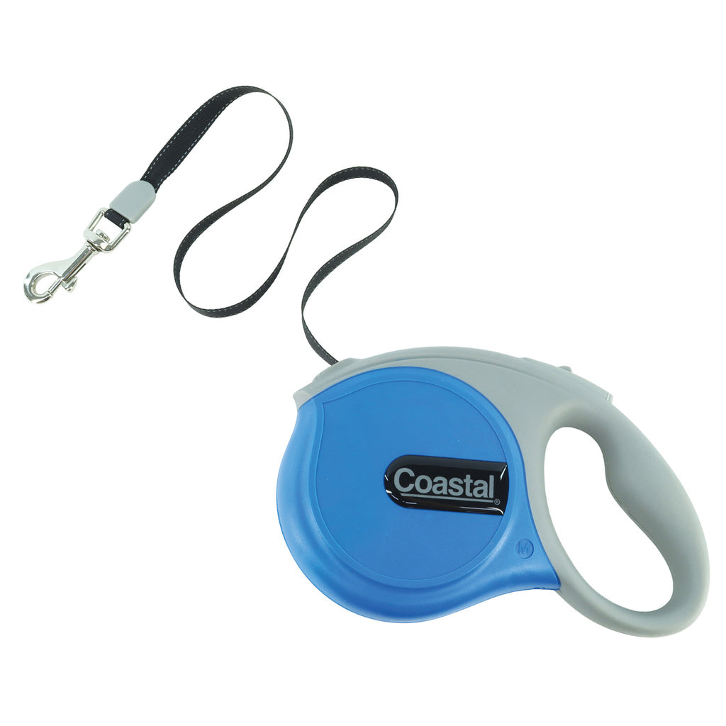 Coastal Power Walker Retractable Dog Leash Blue Medium, 16 ft, Up to 64 lbs