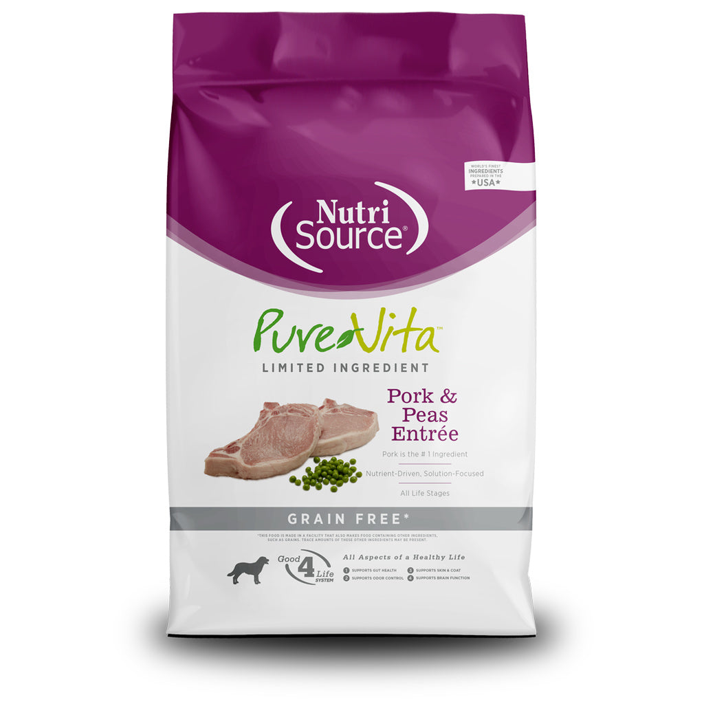 Pure Vita Grain Free Pork & Peas Dry Dog Food - 4 lb Bag