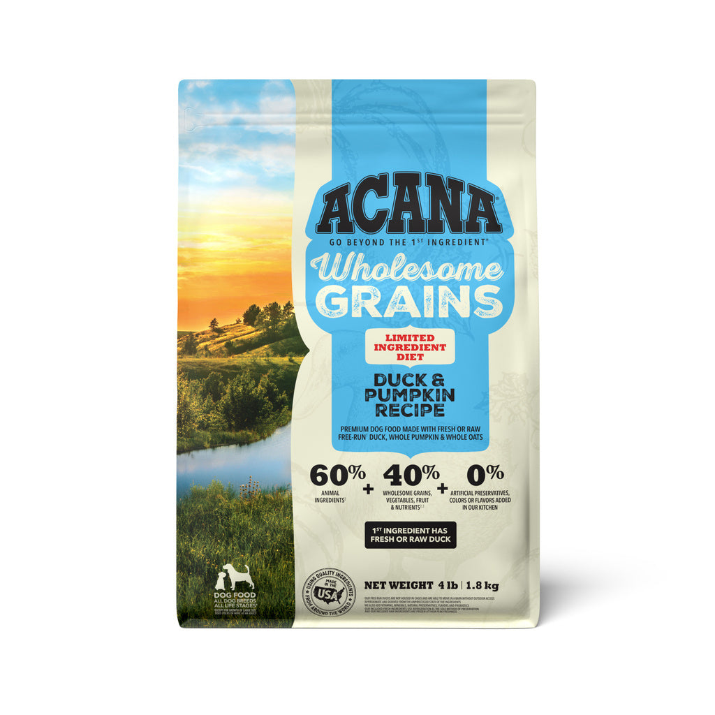 Acana Wholesome Grains Limited Ingredient Diet Dry Dog Food, Duck & Pumpkin Recipe, 4 lb