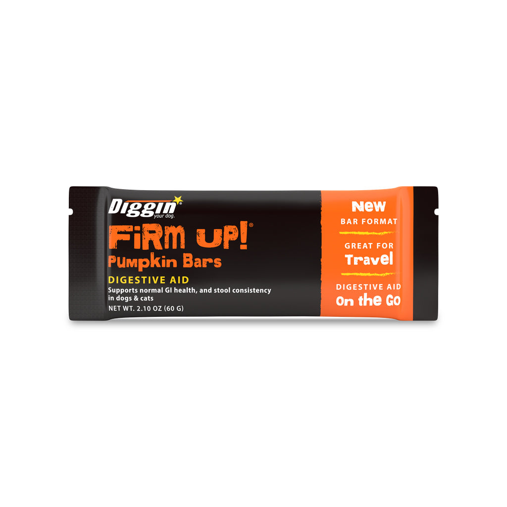 Diggin' Your Dog Firm Up! Pumpkin Bars Digestive Aid for Dogs & Cats - 2.1 oz Single Bar