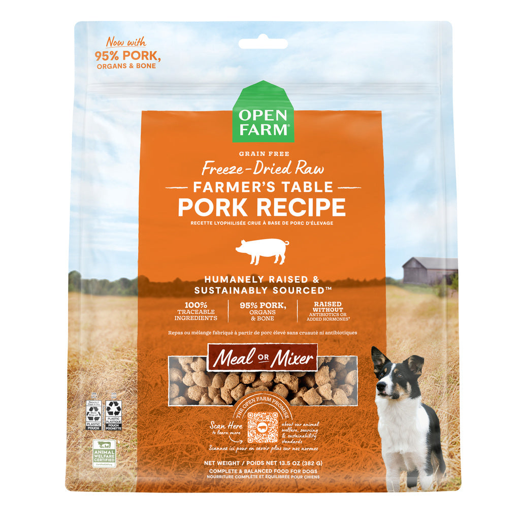 Open Farm Freeze Dried Raw Farmer's Table Pork Dog Food, 13.5 oz