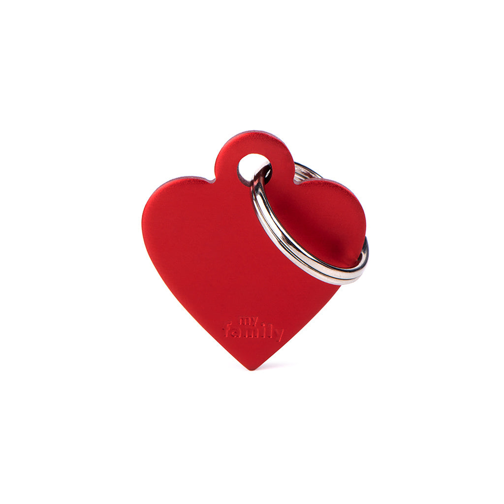 MyFamily Basic Small Aluminum Red Heart Pet ID Tag