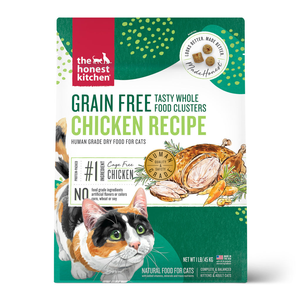 The Honest Kitchen Grain-Free Chicken Whole Food Clusters Dry Cat Food, 1 lb