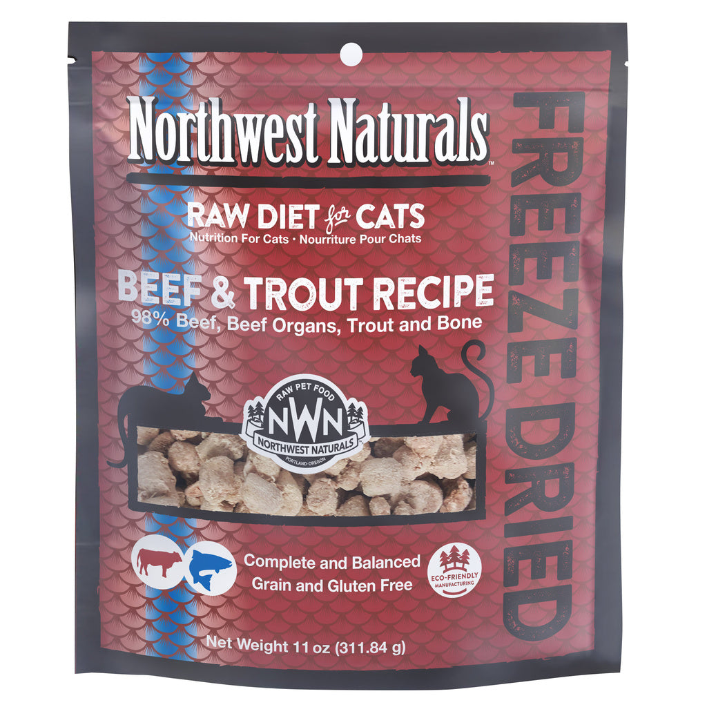 Northwest Naturals Freeze Dried Cat Nibbles Beef & Trout 11 oz