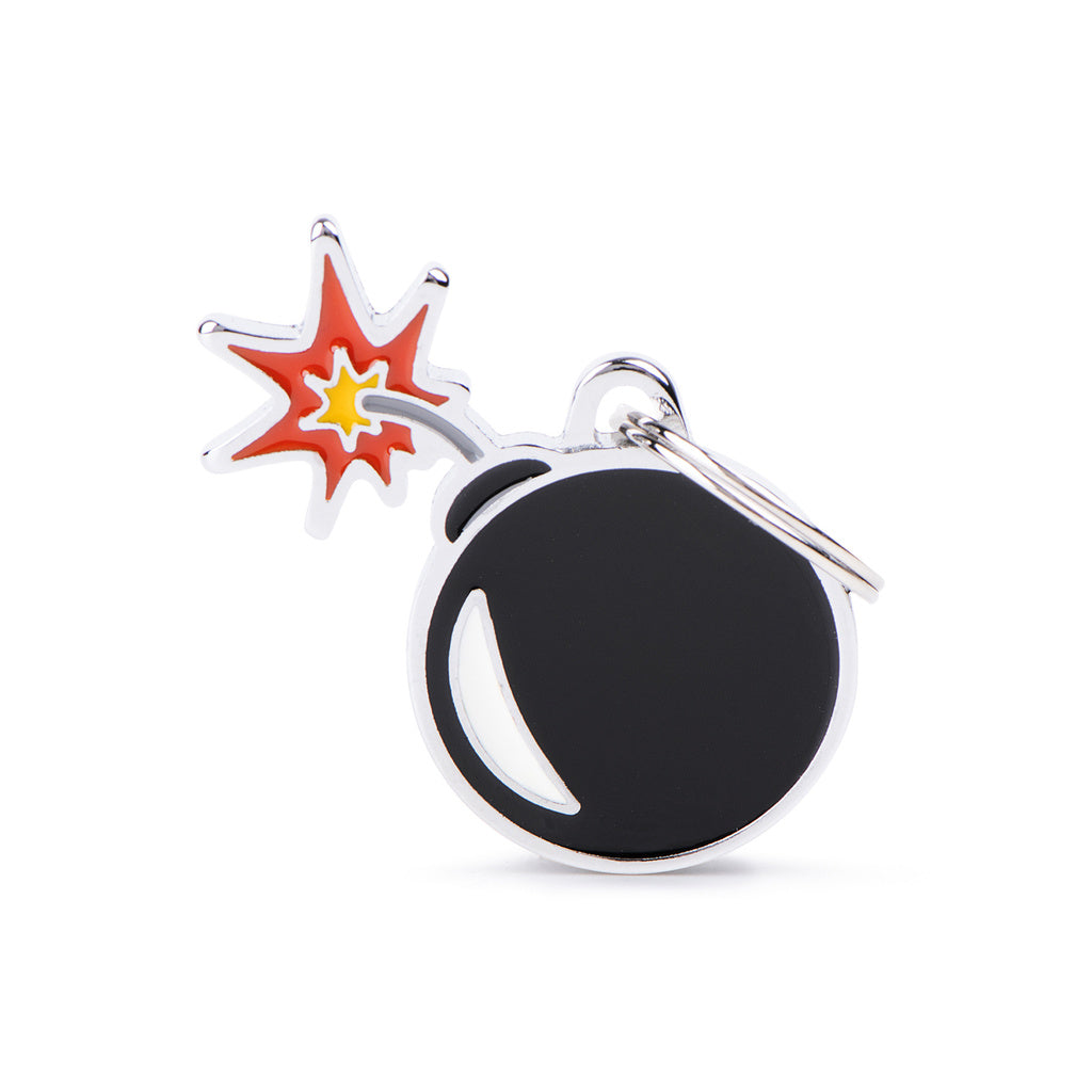MyFamily Charms Bomb ID Tag - Pet Tag - Dog Tag - Bomb Charm