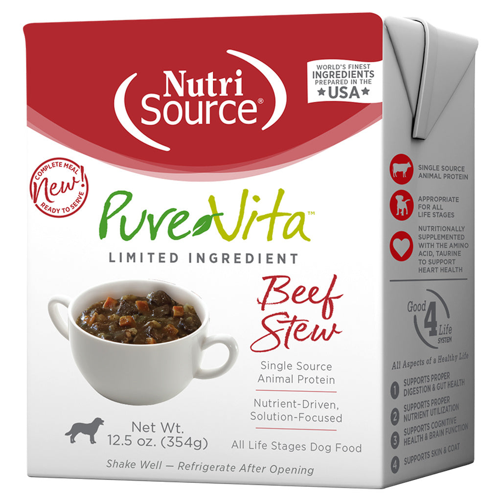 PureVita Beef Stew Grain Free Wet Dog Food - 12.5 oz TetraPak