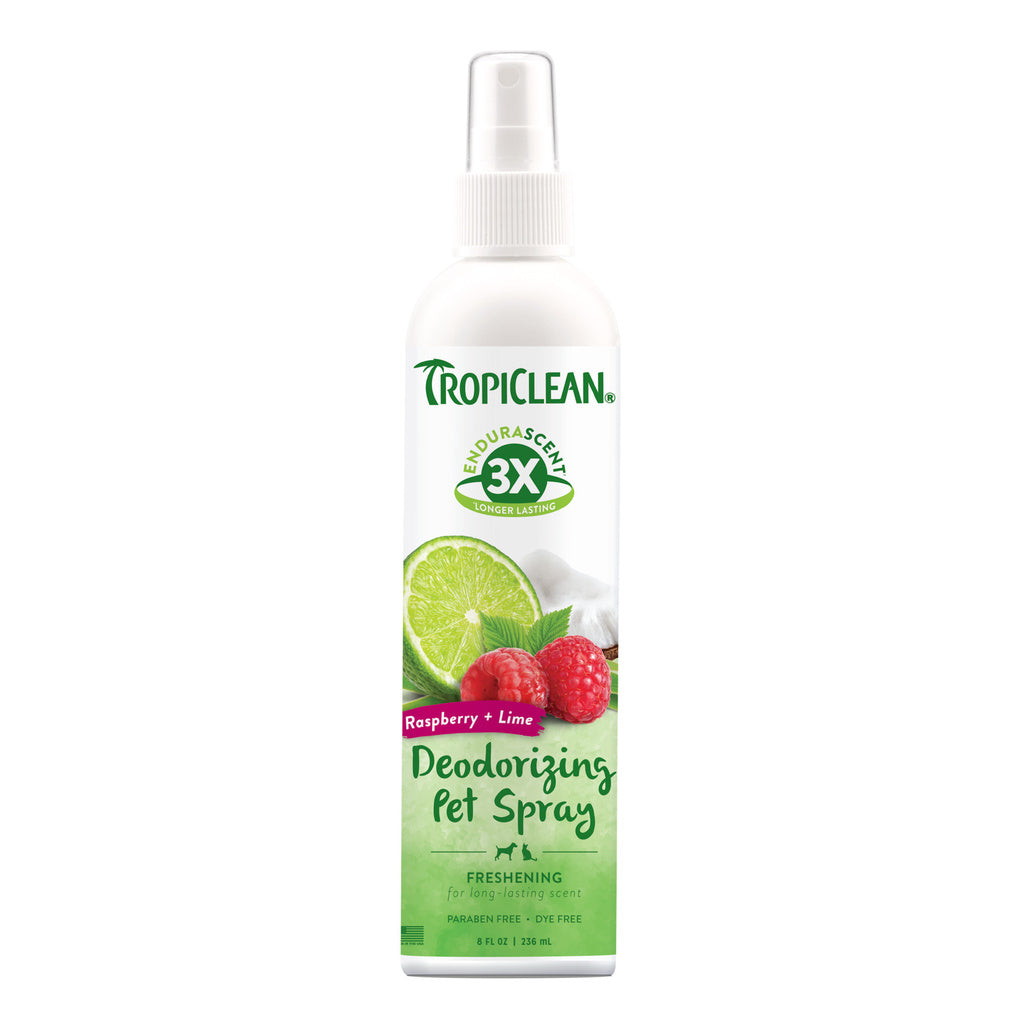 TropiClean EnduraScent Raspberry Lime Dog & Cat Deodorizing Spray, 8 oz