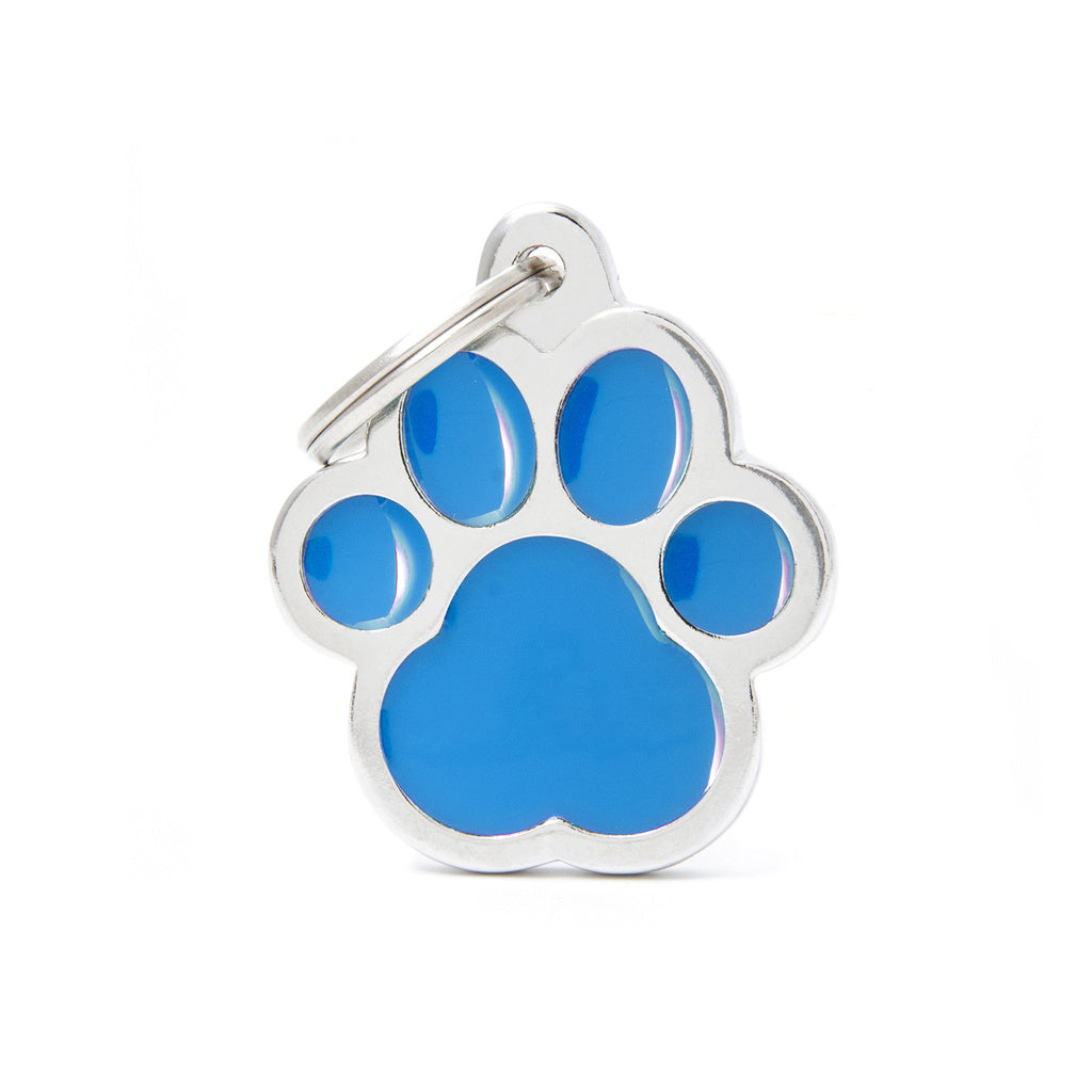 MyFamily Classic Big Light Blue Paw Pet ID Tag