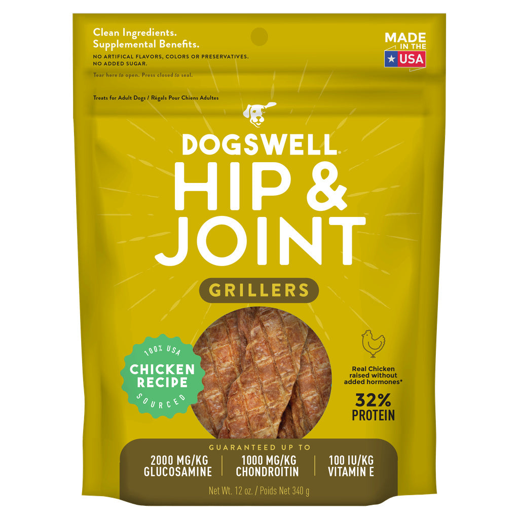 Dogswell Hip & Joint Grain-Free Chicken Grillers Dog Treats, 12 oz