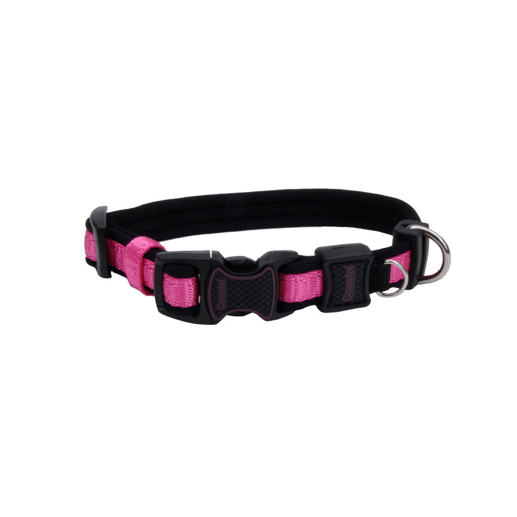 Coastal Pet Inspire Dog Collar - Adjustable Neoprene, Pink, 1" Wide, 14-20" Neck
