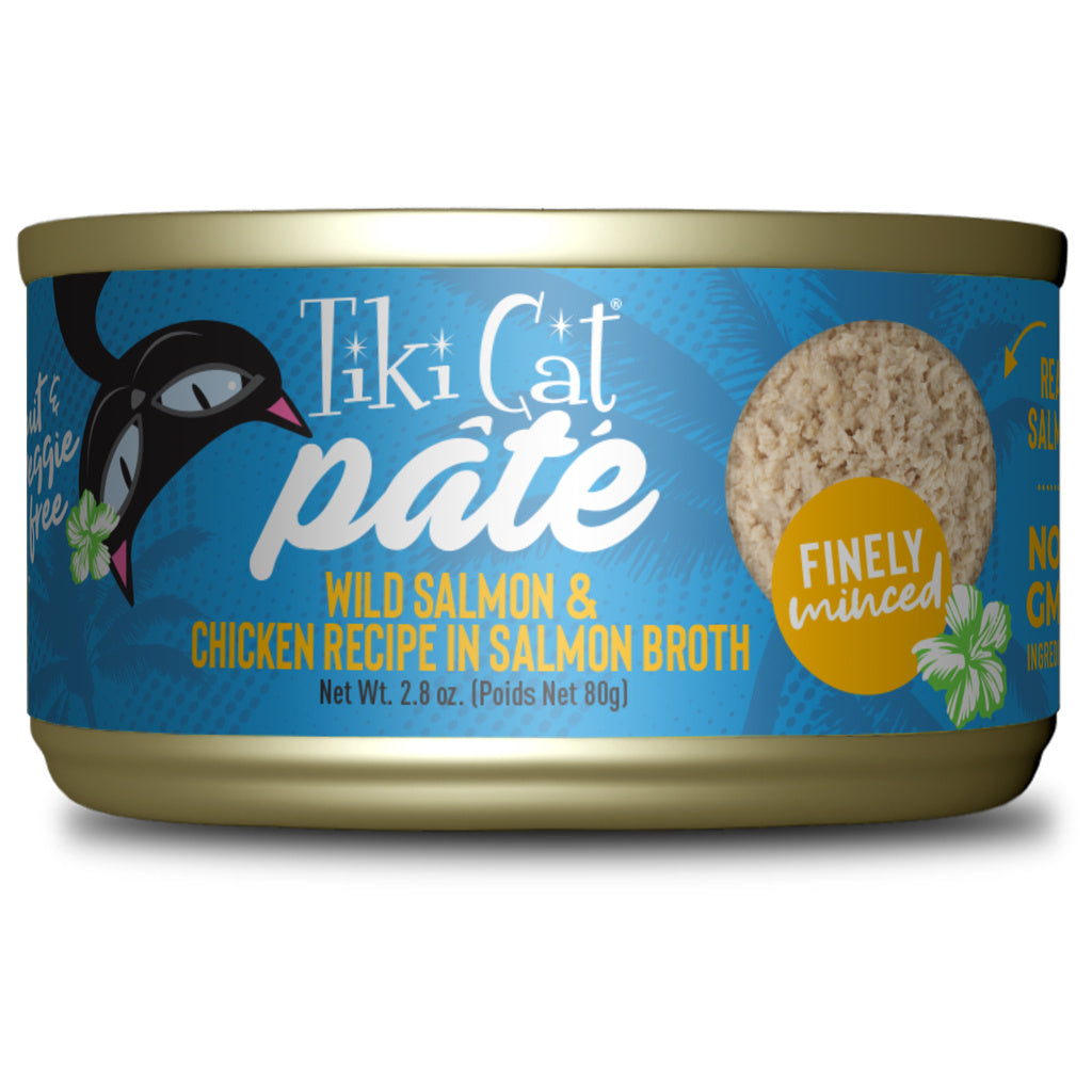 Tiki Cat Luau Salmon & Chicken Pate Wet Cat Food, 2.8 oz Can